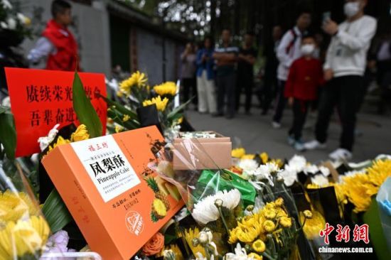 10月25日,吴石雕像前摆放的鲜花和凤梨酥等。近日,位于福建省福州市仓山区螺洲镇的吴石故居参观热度持续攀升,许多游客特意到此缅怀这位隐蔽战线上的英雄。中新社记者 吕明 摄 10月25日,吴石雕像前摆放的鲜花和凤梨酥等。近日,位于福建省福州市仓山区螺洲镇的吴石故居参观热度持续攀升,许多游客特意到此缅怀这位隐蔽战线上的英雄。中新社记者 吕明 摄