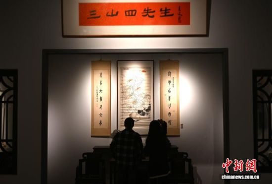 11月4日,福建福州,市民参观展览。中新社记者 吕明 摄