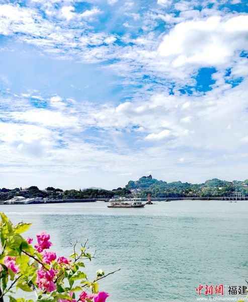 图为蓝天碧海中的鼓浪屿。林永传 摄 图为蓝天碧海中的鼓浪屿。林永传 摄