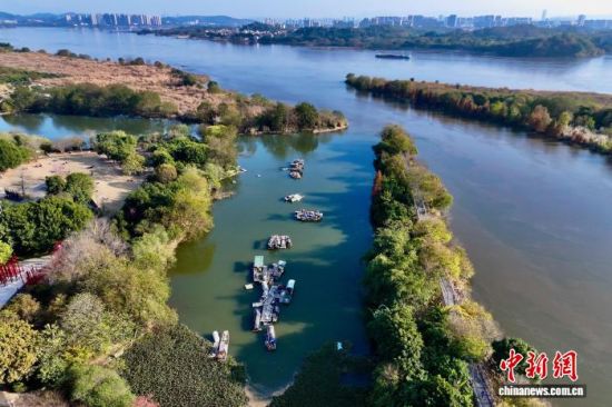 1月7日,空中航拍福建省福州市闽侯县湿地公园。(无人机照片)中新社记者 王东明 摄 1月7日,空中航拍福建省福州市闽侯县湿地公园。(无人机照片)中新社记者 王东明 摄