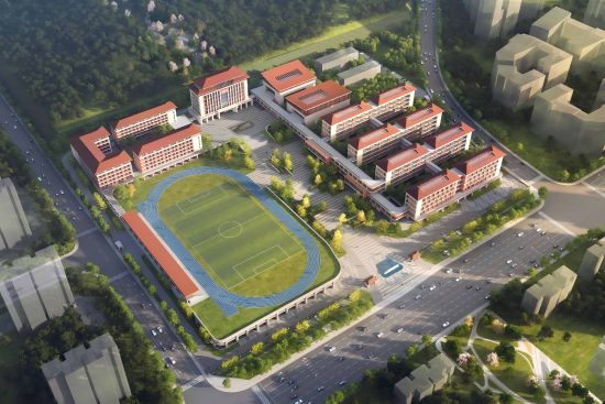 泉港第一中学新校区(高中部)项目效果图。 泉港第一中学新校区(高中部)项目效果图。