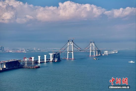 9月6日,航拍正在建设中的厦金大桥(厦门段)。(无人机照片)中新社记者 王东明 摄 9月6日,航拍正在建设中的厦金大桥(厦门段)。(无人机照片)中新社记者 王东明 摄